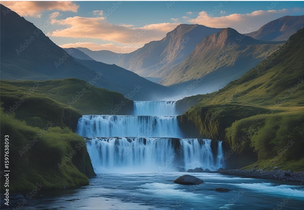 置物 Valley Waterfall Valley Waterfall