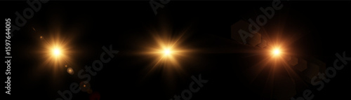 Vector illustration.PNG. Abstract flare effects. Includes, starlight, glitter, bokeh, lens flare and solar flare. Transparent glowing light with glitter.