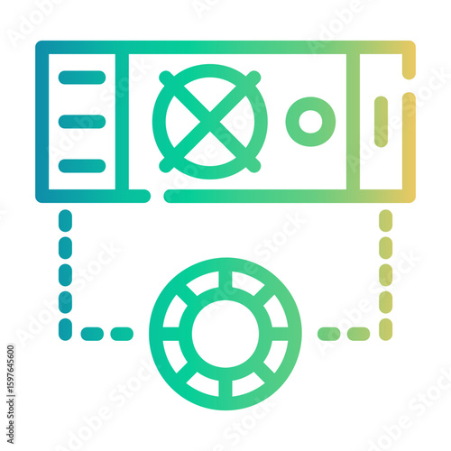 mining hardware Line Gradient Icon