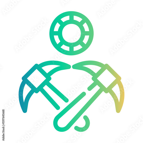 bitcoin mining Line Gradient Icon