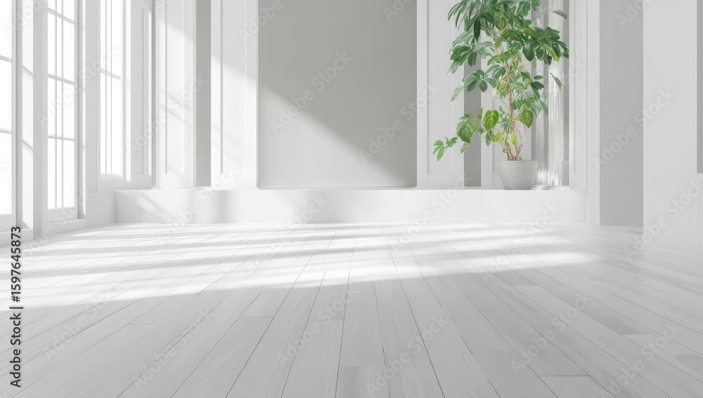 Fototapeta premium Empty, bright, white interior