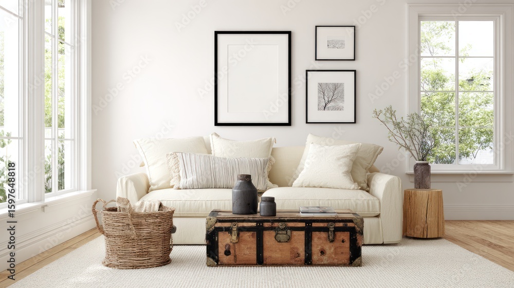 Obraz premium Cozy, bright living room