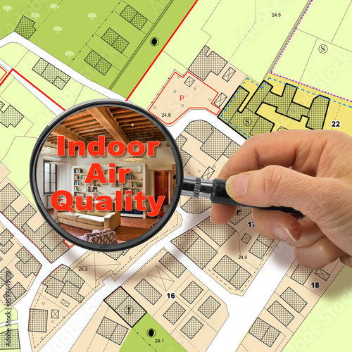 Fototapeta INDOOR AIR QUALITY CONCEPT - Assessment of air quality in urban homes with resid