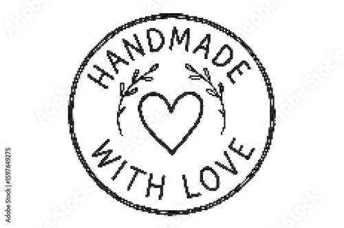 Handmade heart badge love stamp