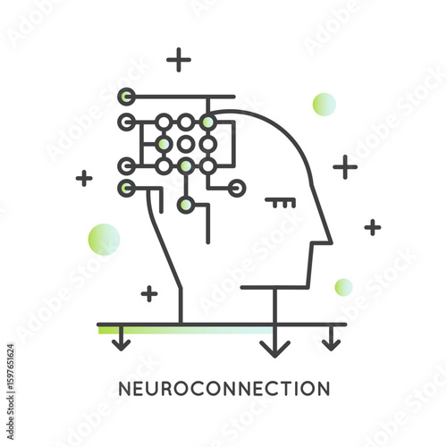 Minimalistic neuroconnection symbol vector icon. Emotional bond support, group therapy, empathy, spiritual growth, interpersonal healing, belonging, heart, brain. Mental health apps, wellness content