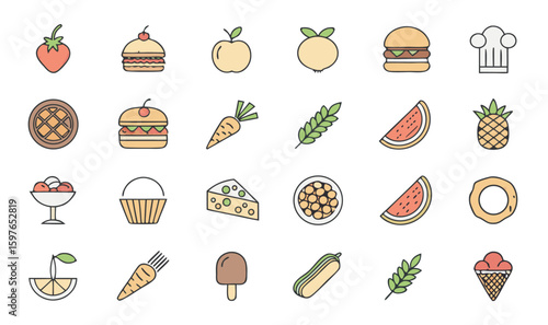 Asian Street Food & Appetizer Glyphs

