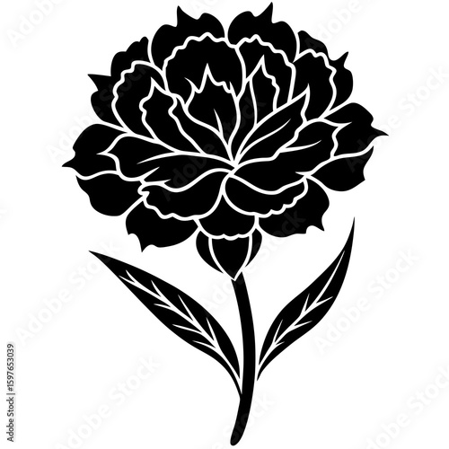 A stylized carnation flower