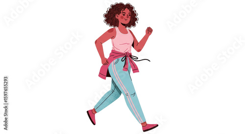 Isolated Woman Walking