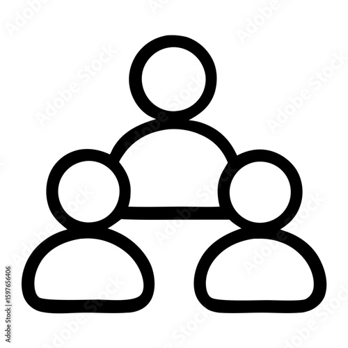 Simple Flat Style Business Hierarchy Icon Representing Company Structure Organization