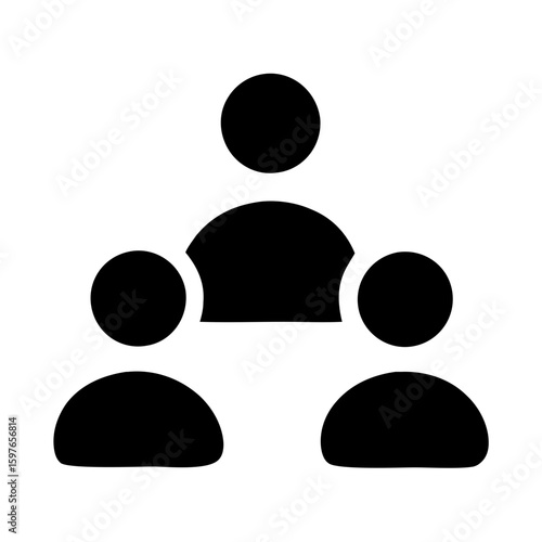 Simple Flat Style Business Hierarchy Icon Representing Company Structure Organization