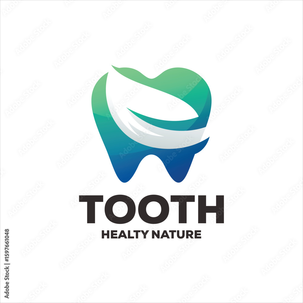 tooth gradient mascot illustration logo design tooth gradient mascot illustration logo design