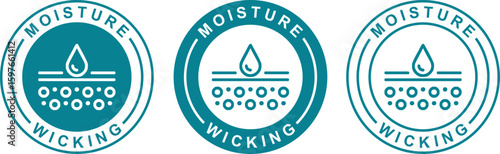 Moisture Wicking Icon Label – Breathable Fabric, Sweat Resistant Logo Badge for Clothing and Sportswear