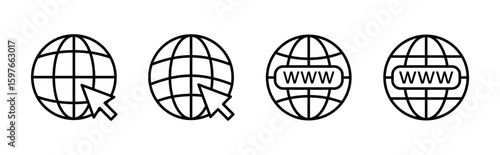 Web icon set. go to web icon. web click icon