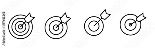 Target icon set. goal icon vector. target marketing icon vector