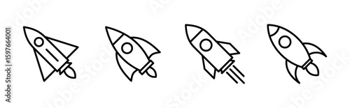 Rocket icon set. Startup icon vector.