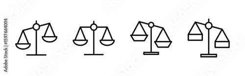 Scales icon set . Law scale icon. Justice sign