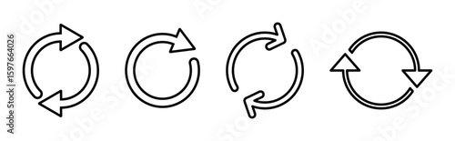 Refresh icon set. Reload icon vector. Update icon.