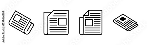 Newspaper icon set. news paper vector sign