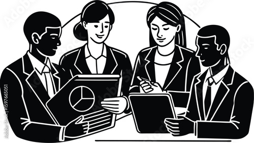 Young Professionals Collaborating in a Modern Office Setting