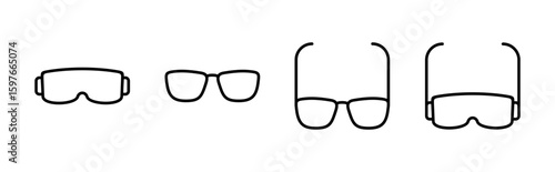 Glasses icon set. Glasses vector icon
