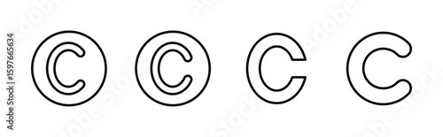 Copyright icon set. copyright symbols