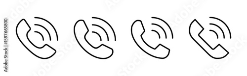 Call icon set. telephone icon vector. phone icon vector. contact us