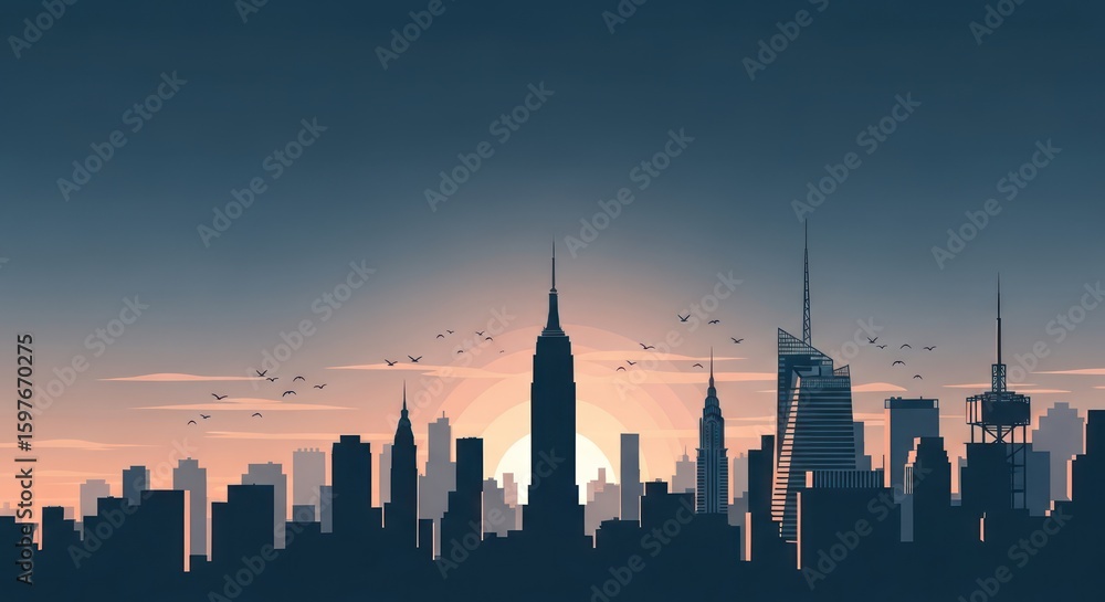 Obraz premium sunset over the city