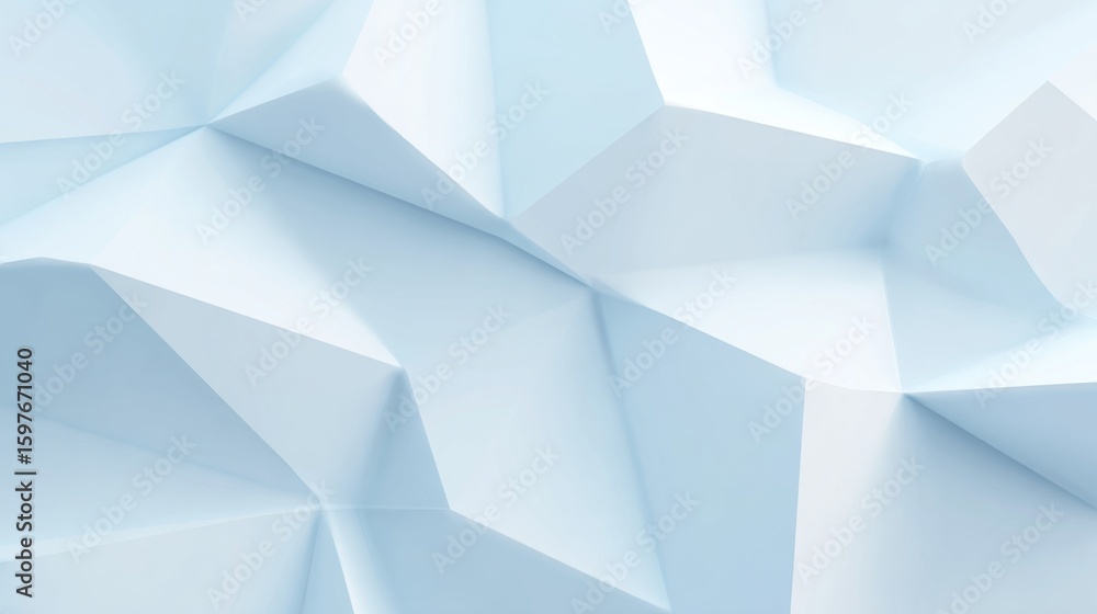 Obraz premium Abstract light blue polygonal background geometric shapes 3D rendering