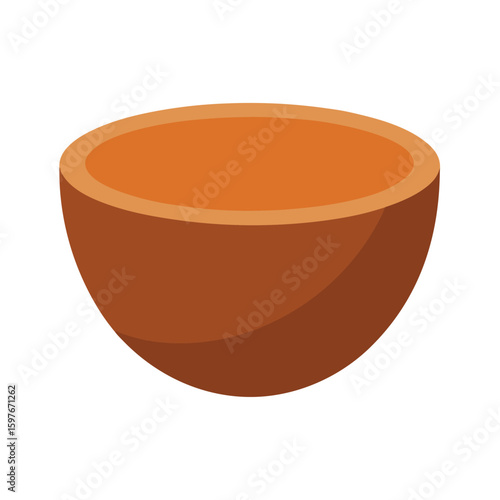 clay bowl vector illustration