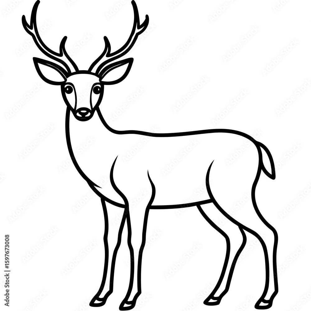 Fototapeta premium Deer animal vector illustration perfect for posters, icon, t-shirts, cards, wall art prints and ai design.