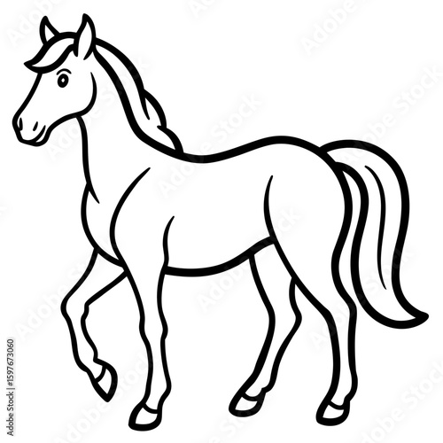 Wallpaper Mural Horse  animal vector illustration perfect for posters, icon, t-shirts, cards, wall art prints and ai design. Torontodigital.ca