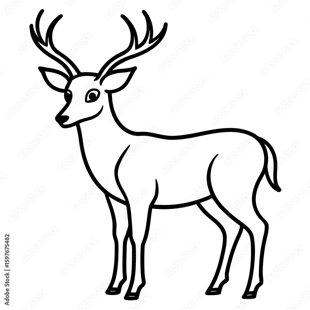Fototapeta premium Deer animal vector illustration perfect for posters, icon, t-shirts, cards, wall art prints and ai design.