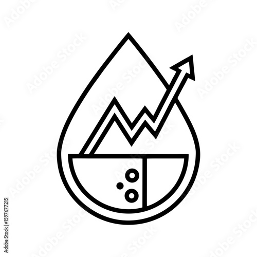 Blood drop with lipid molecules icon, symbolizing high cholesterol and medical concept vector illustration