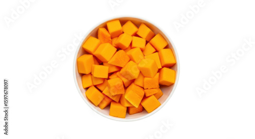 Photos Isolated Diced Pumpkin