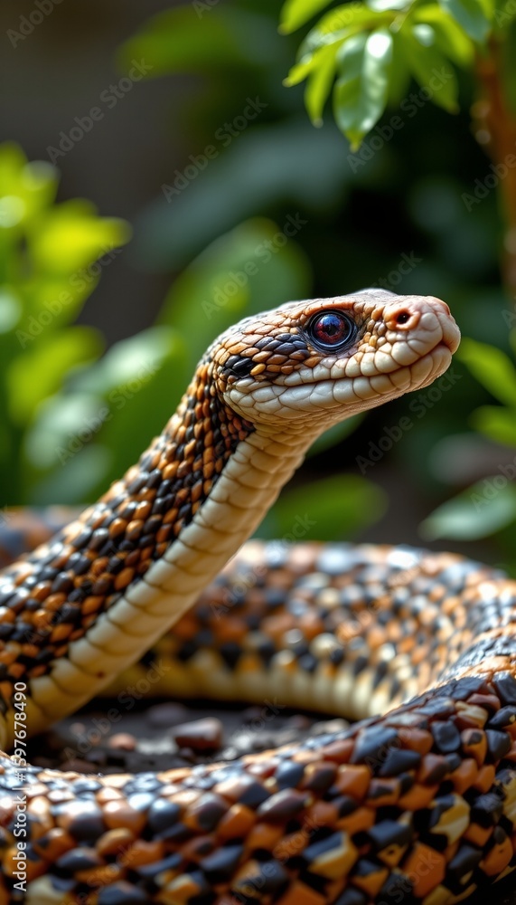 Fototapeta premium A lightwave 3d rendering of a snake in front of a background, the snake should be placed on the left side of the image