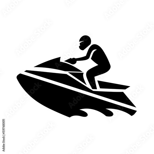 jet ski clipart, vector icon, logo