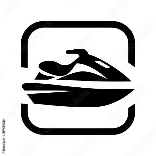 jet ski clipart, vector icon, logo