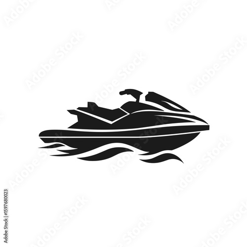 jet ski clipart, vector icon, logo