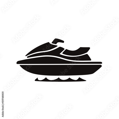 jet ski clipart, vector icon, logo