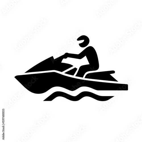 jet ski clipart, vector icon, logo