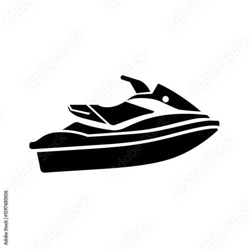 jet ski clipart, vector icon, logo