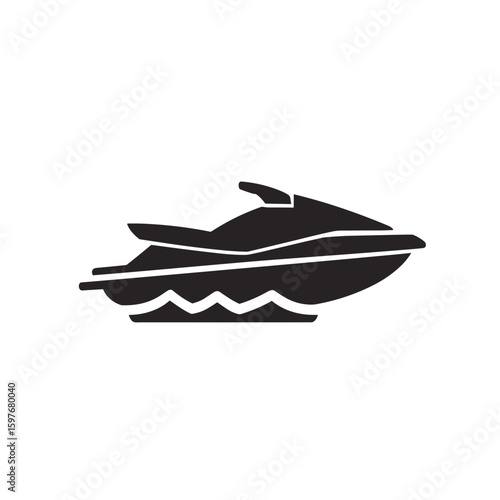 jet ski clipart, vector icon, logo