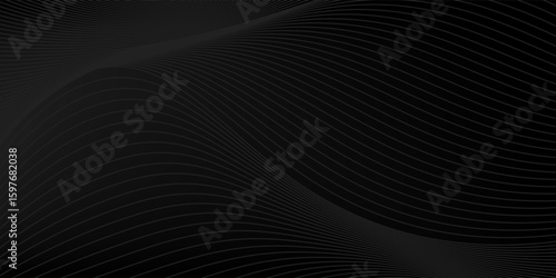 Wallpaper Mural Gradient black background with wavy lines vector design in eps 10 Torontodigital.ca