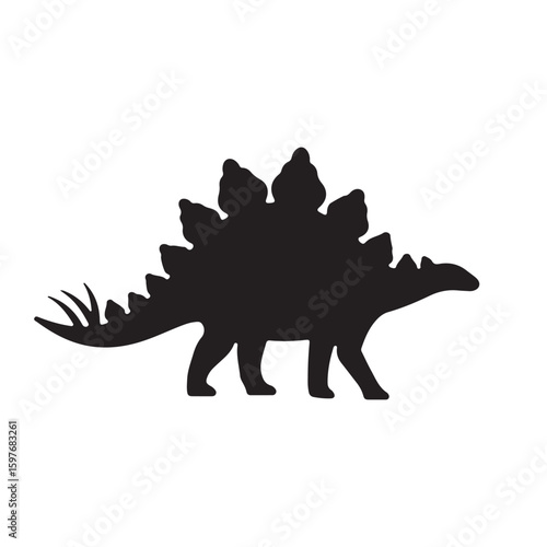 Stegosaurus Dinosaur Silhouette Vector Art
