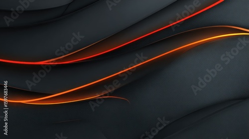 Dark abstract background with flowing orange lines