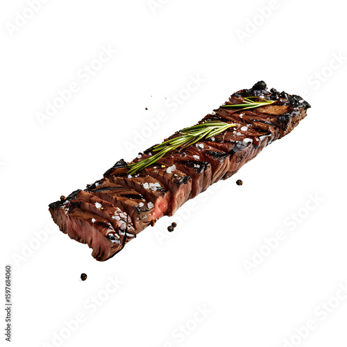 Grilled Steak with Rosemary Garnish