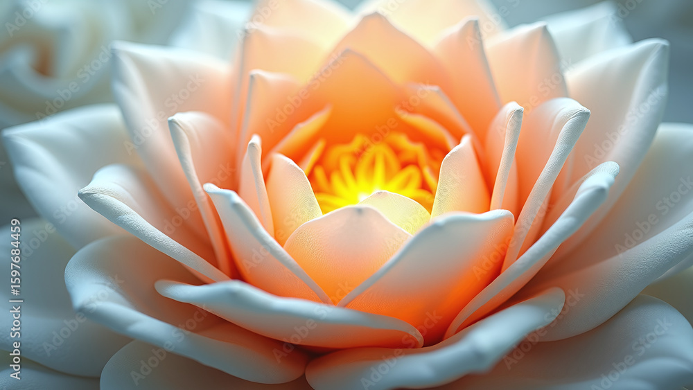 Obraz premium White petals blush around a golden heart of warmth