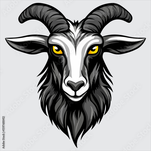 goat head mascot vector