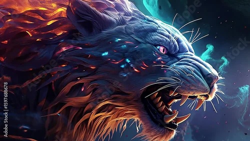 Galaxy Version of dragon liger world ,ai generative