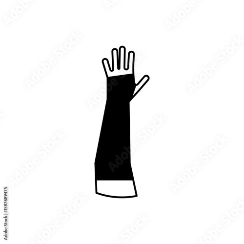 mandatory safety signs icon symbol only_wear arm protector sleeve black and white color symbol only